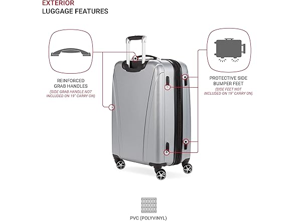 SwissGear 7585 Hardside Luggage Silver, Checked-Medium 23-Inch