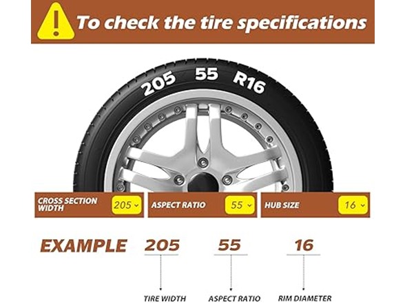 8 Pack Tire Snow Chains for Cars- 205-265mm