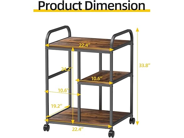KDSOM Printer Stand with Adjustable Shelves