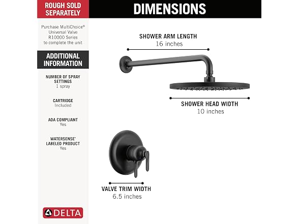 Delta Bonacci 17 Series Dual-Function Rain Shower Faucet Set