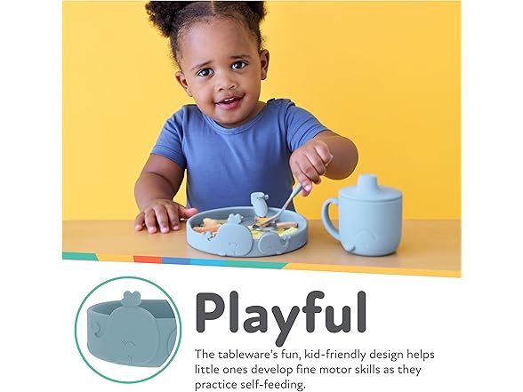 Nuby Animal Friend Silicone Round Toddler Bowl