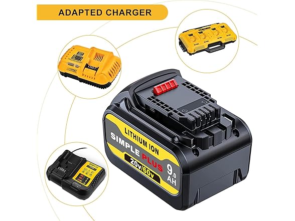 Simple Plus Replacement DeWalt MAX 9.0Ah Battery