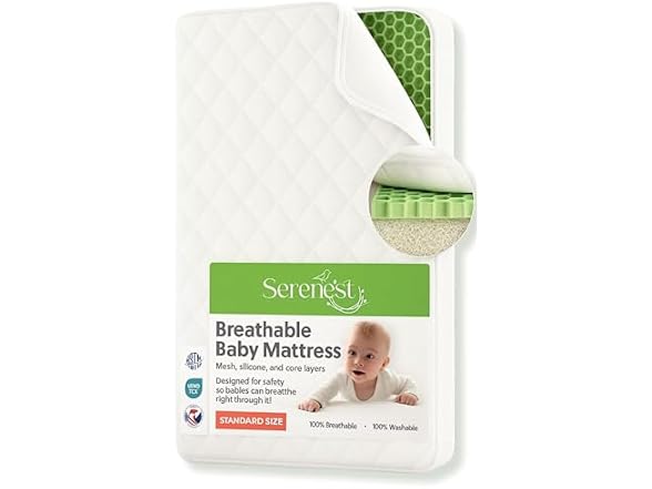 Serenest Breathable Baby Crib Mattress