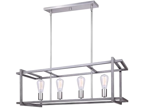 4 Light Chandelier Grey 33"W