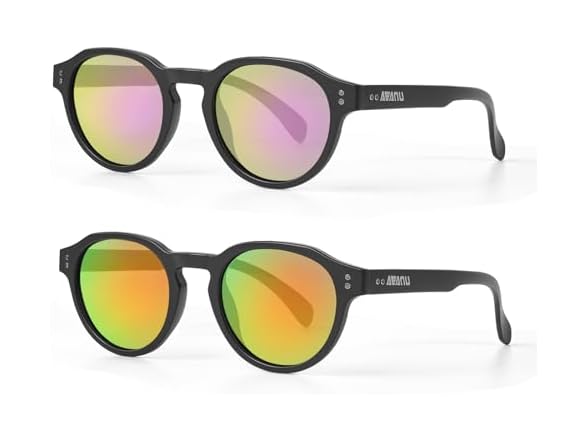 AEANU 2-Pack Polarized Sunglasses PURPLE/PINK
