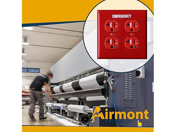 Emergency Red Outlet Covers 2-Gang