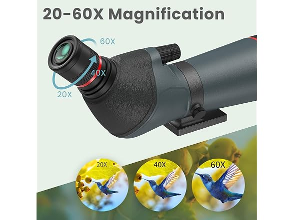 Gosky 20-60x65 Spotting Scope w/ Full Size Tripood