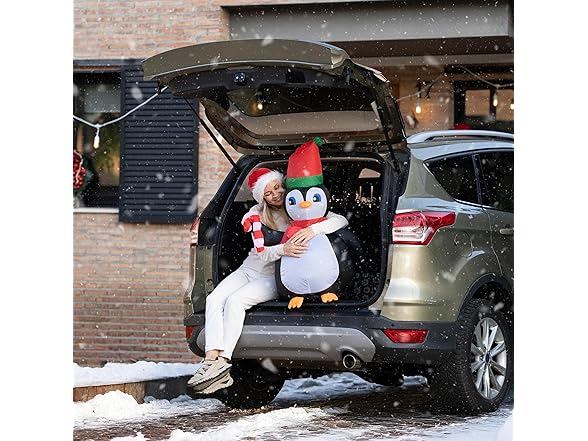 Zone Tech CR0006 Penguin Blow-Up Décor for Cars Black/W