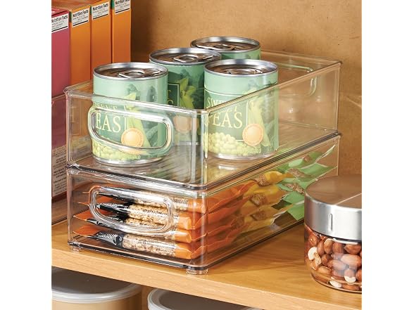 iDesign Stackable Pantry Bin with Handles