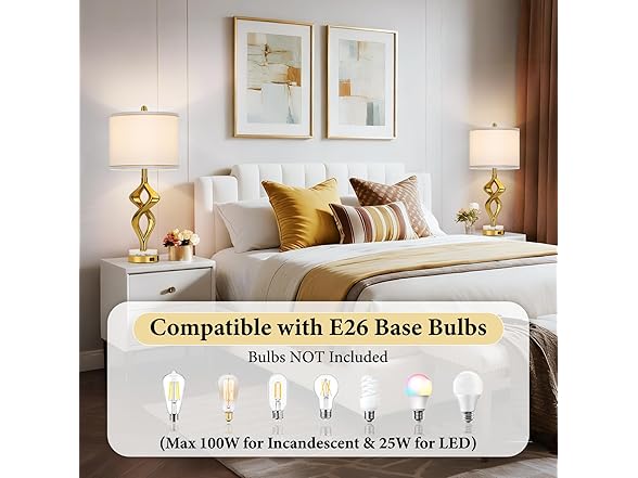 TOBUSA 28.5" Modern Sculptural Living Room Table Lamps Set of 2