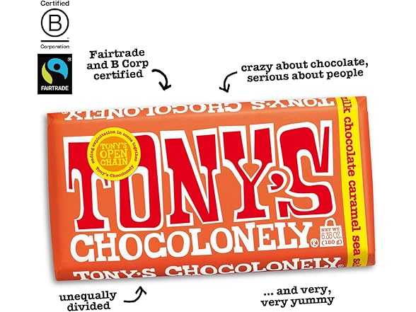 Tonys Chocolonely Milk Choc Caramel 4 Bars