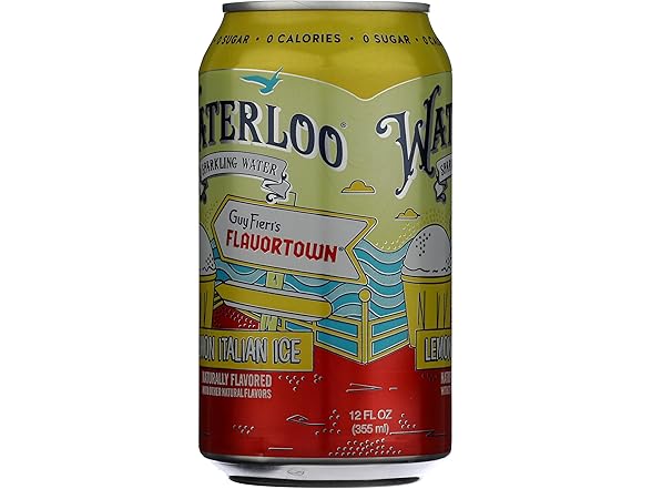 Waterloo Sparkling Water Lemon Italian Ice, 12 OZ