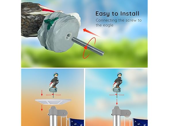 Kayiune Eagle Flag Pole Topper