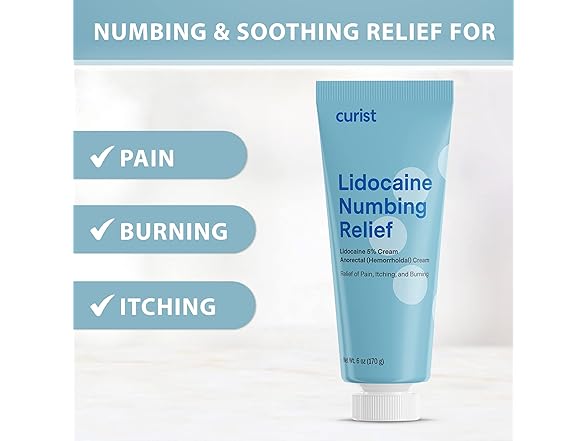 Curist 5% Lidocaine Cream Maximum Strength