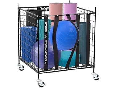 $19.99, Was $53.77, 62% Off! YES4ALL Rolling Ball Cart Storage with Lockable Wheels dealfomo