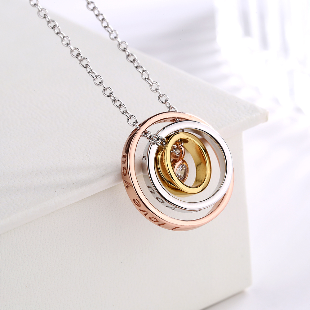 Tri Color I Love You Pendant - Gallery 5