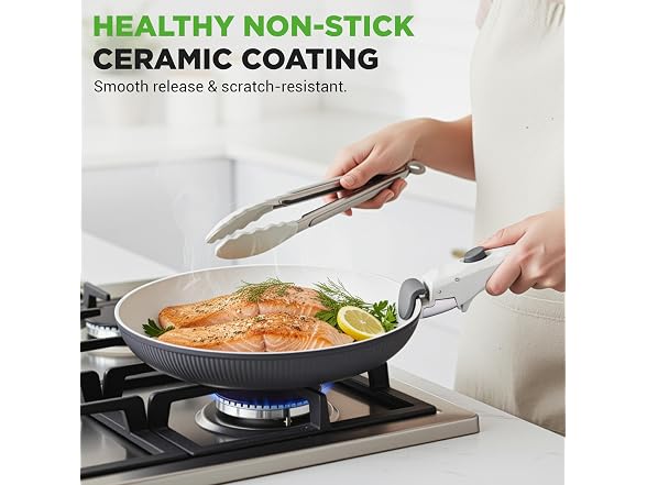 NutriChef 18-Piece Ceramic Cookware Set