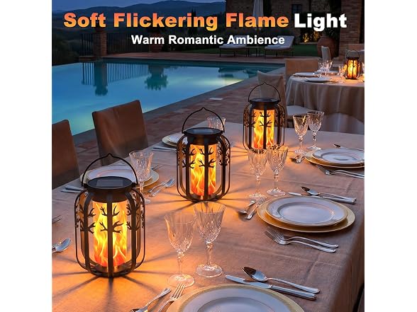 KagoLing Solar Flame Lantern 4Pk