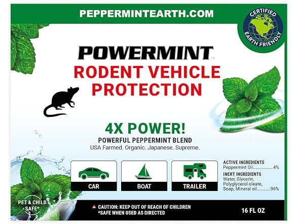 Powermint 16 Oz Peppermint Oil Rodent Spray, 2 Pack