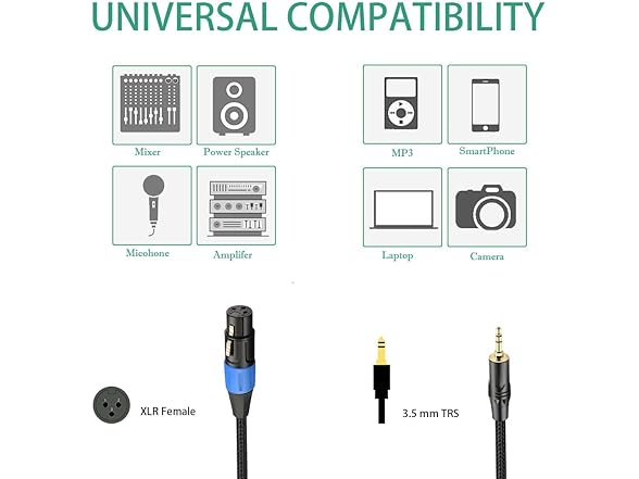 XLR to 3.5mm Microphone Cable