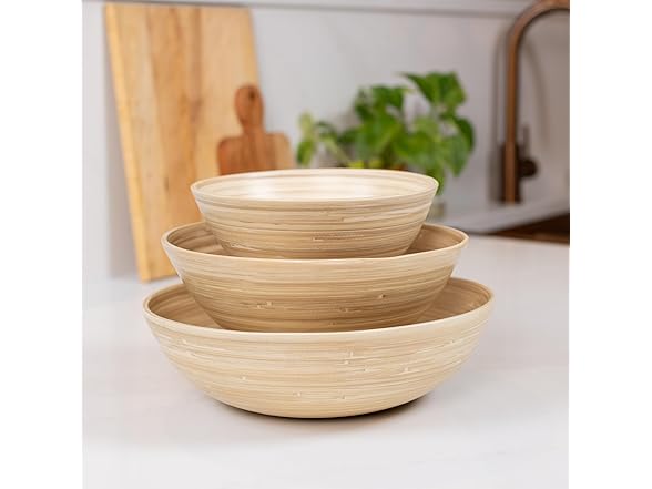 LEXA Bamboo 3-Piece Bowl Set