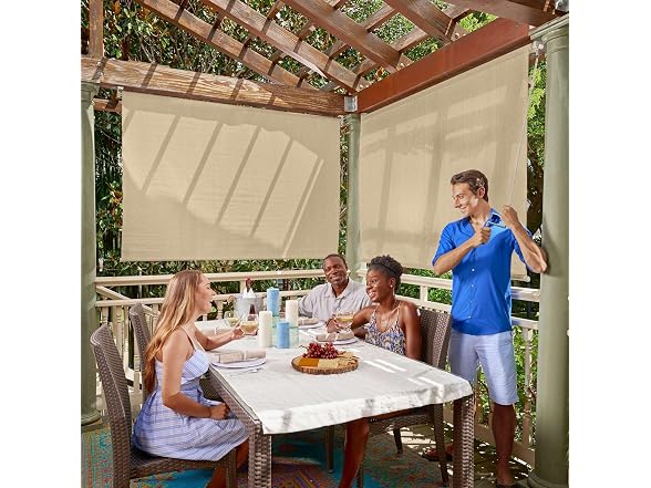 Coolaroo Outdoor Roller Shade with Wand - 80% UV - Gallery 2
