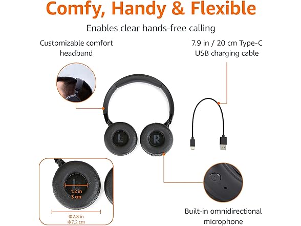 Amazon Basics Wireless Bluetooth Headphones with Microphone
