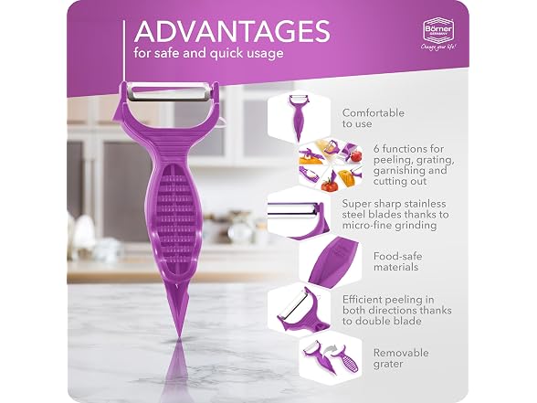 Borner Fruit and Vegetable Peeler w Double-Edged Blade