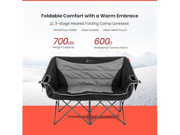 ARROWHEAD OUTDOOR 57" Wide Duo Heated Loveseat