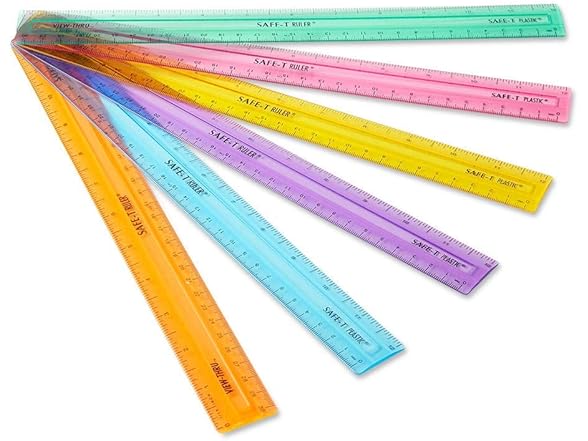 Semiflexible Safe-T Plastic Rulers, 24Pk