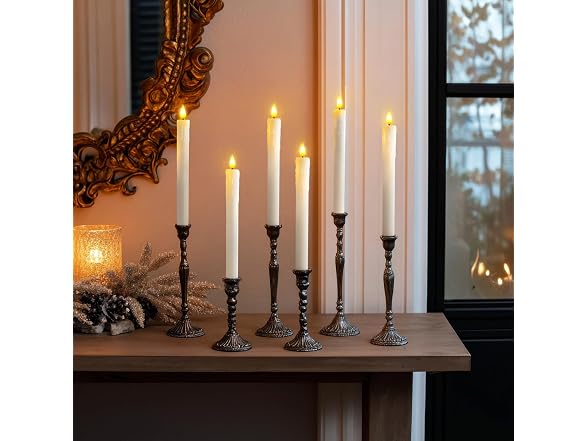 Homemory Real Wax LED Flameless Taper Candles with Timer