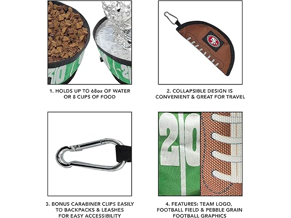 Pets First NFL Collapsible Pet Bowl