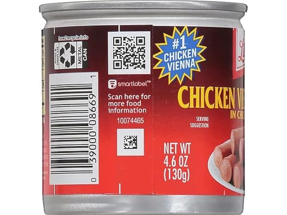 Libbys Chicken Vienna Sausage, 4.6 oz Can