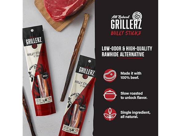 Grillerz Thick Bully Sticks, 2-Ct