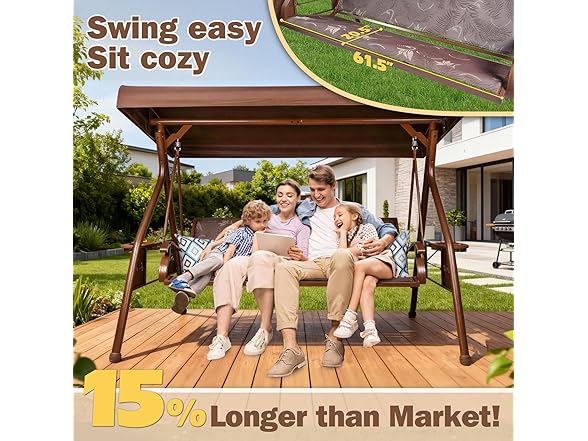 ZZW 8036 Textilene Patio Swing Curved-frame