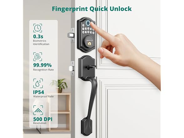 DS10 Keyless Entry Door Lock with Handle Set