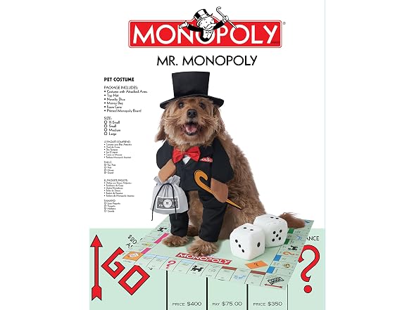 California Costumes Mr. Monopoly Costume