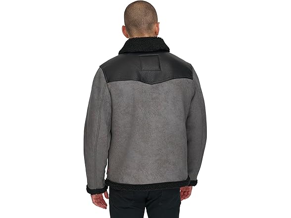 Levis Mens Mixed Media Faux Shearling Jacket (XXL)