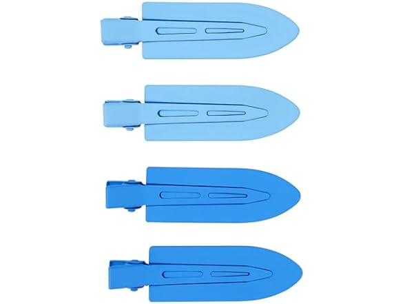 Crease Free Hair Clips Set of 4, Ombre Blue
