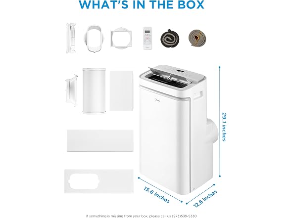 Midea 14,000 BTU ASHRAE (10,000 BTU SACC) Portable AC
