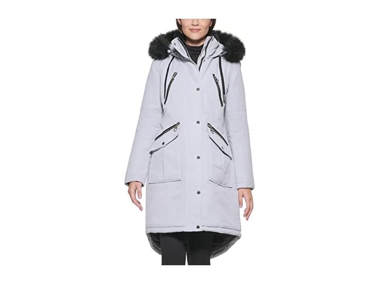 GUESS Women's Long Anorak Coat, ST1, Small