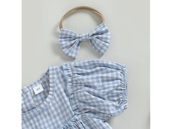 Douhoow Infant Baby Girl Plaid Romper