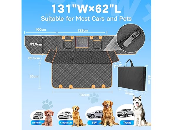 Twesync Dog Car Seat Cover