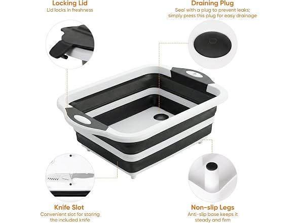 ROTTOGOON Collapsible BBQ Prep Tub