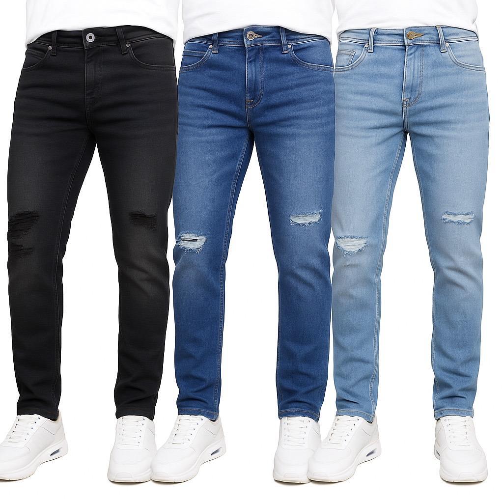 Men's Stretch Ripped Denim Jeans (30-42) - Gallery 19