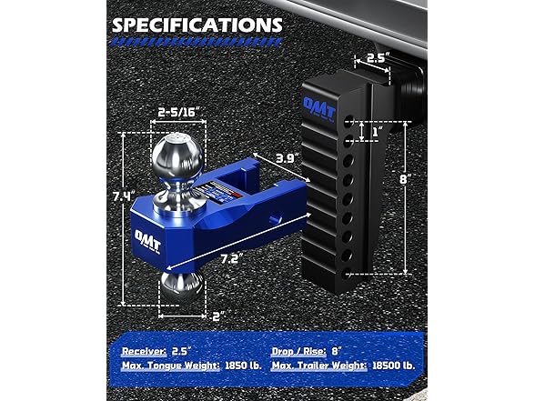 Orion Motor Tech Adjustable Trailer Hitch