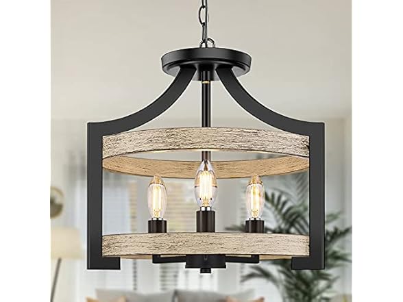 BesLowe 3-Light Rustic Farmhouse Pendant Hanging Light