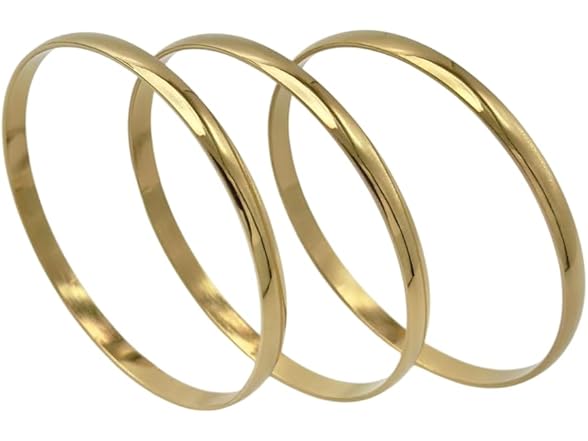 Gold Tone Bangle Bracelet Set