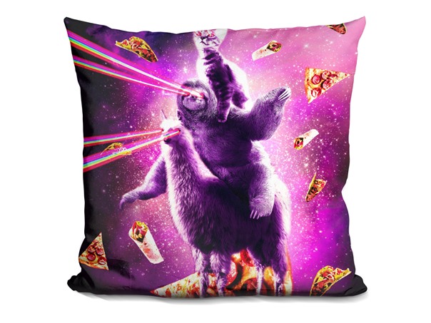 LiLiPi Brand Laser Eyes Space Cat Pillow