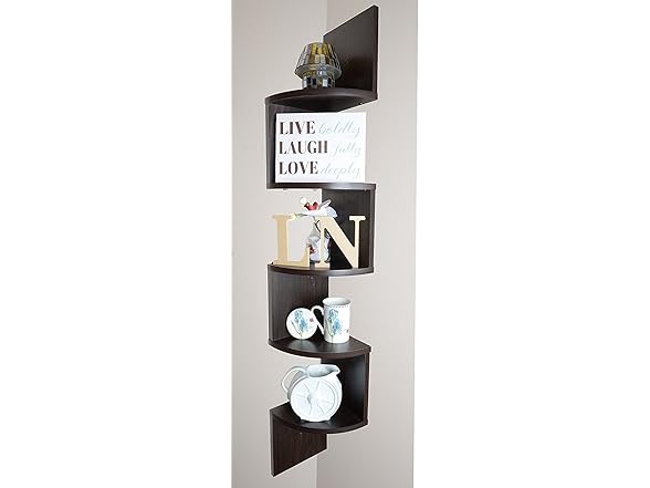 5-Tier Corner Zigzag Wall Shelves